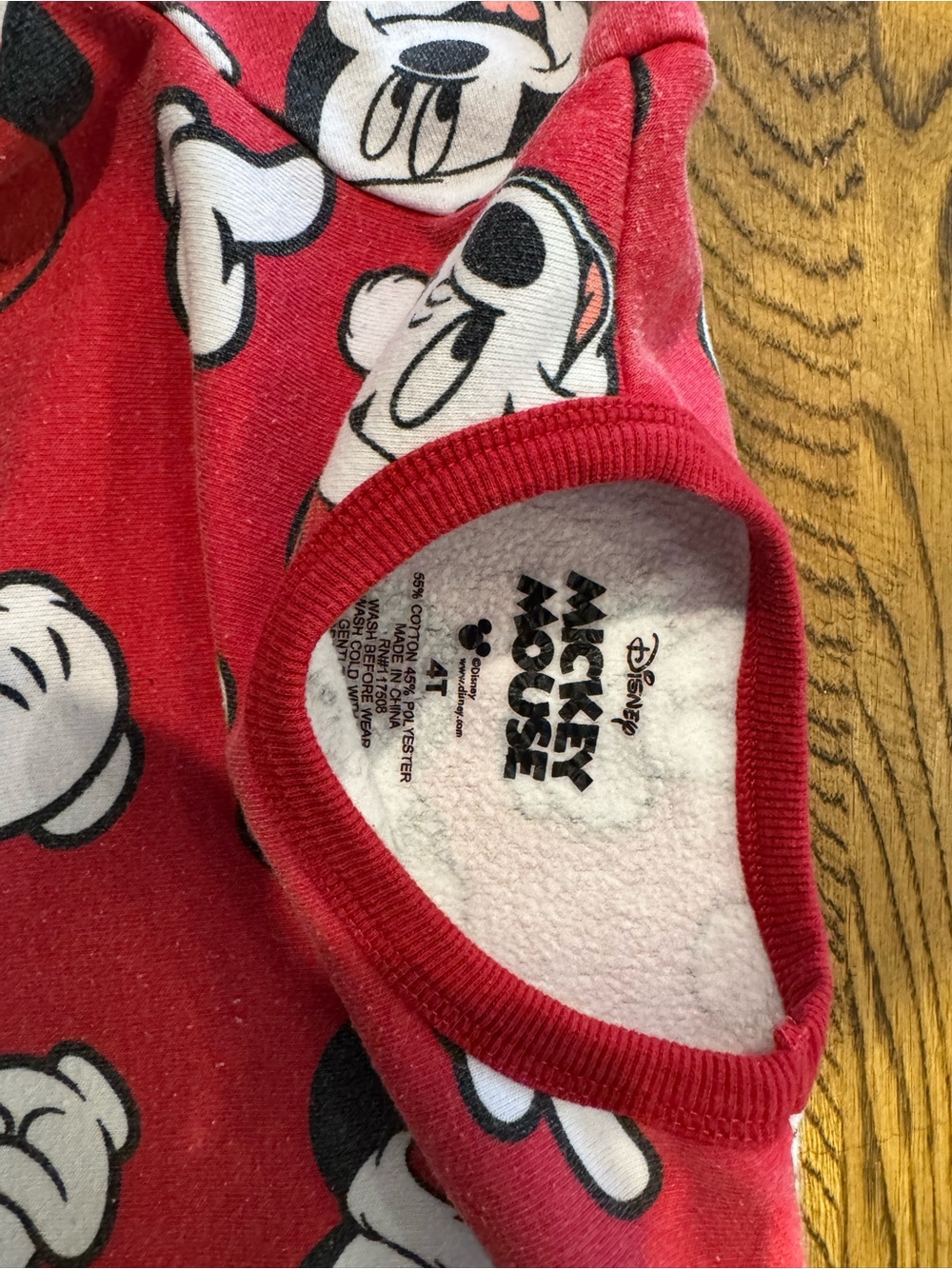 Disney Red Mickey Mouse All-Over Print Pullover - Picture 2 of 3